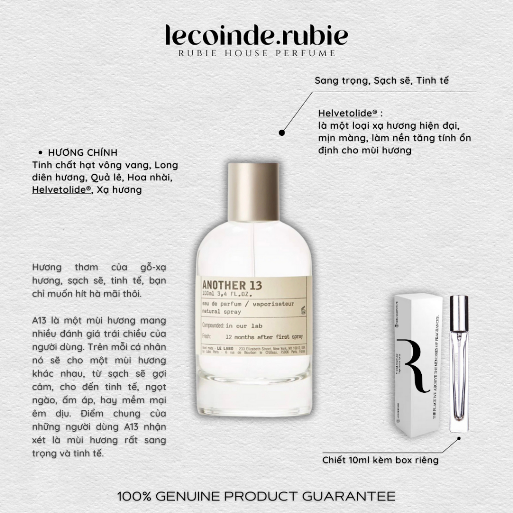 LLBo ANOTHER 13 • Eau de Parfum - 10ML Nước Hoa Chính Hãng