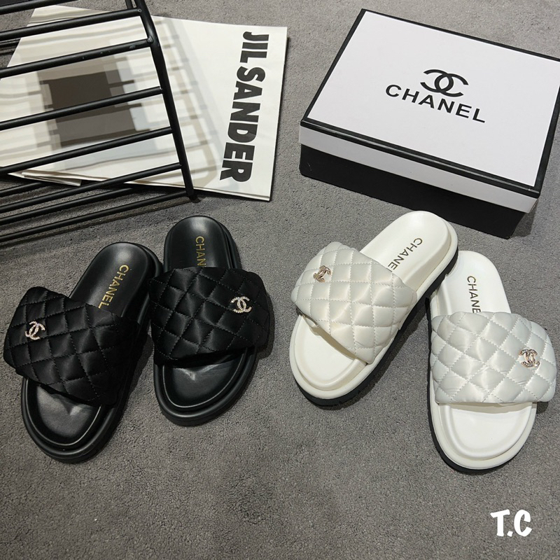 Dép Lê Chann Neo Quai Dán Trắng Đen Full Size 35-39  -  By Anh Dinh Phuong