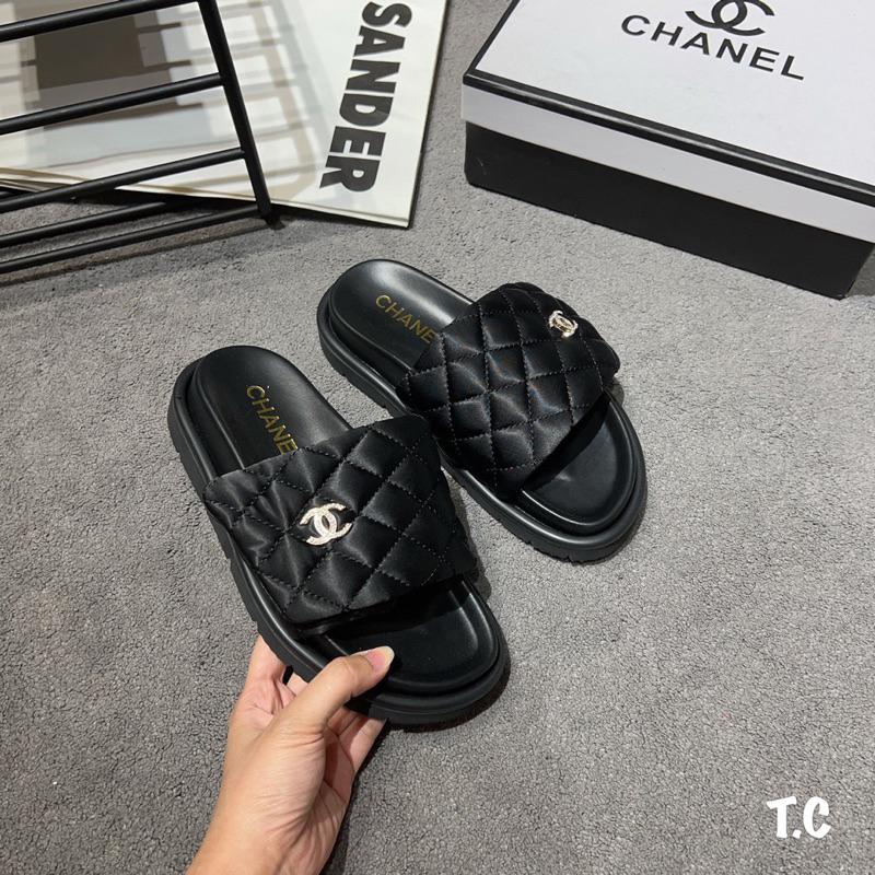 Dép Lê Chann Neo Quai Dán Trắng Đen Full Size 35-39  -  By Anh Dinh Phuong