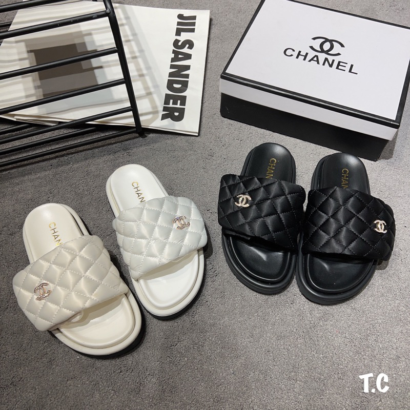 Dép Lê Chann Neo Quai Dán Trắng Đen Full Size 35-39  -  By Anh Dinh Phuong