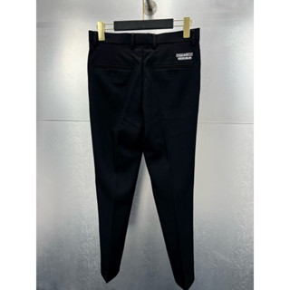 Quần âu vải nam D2 đen trơn thêu chữ Dsq Milano sau túi 4 cúc đơn giản QA21P