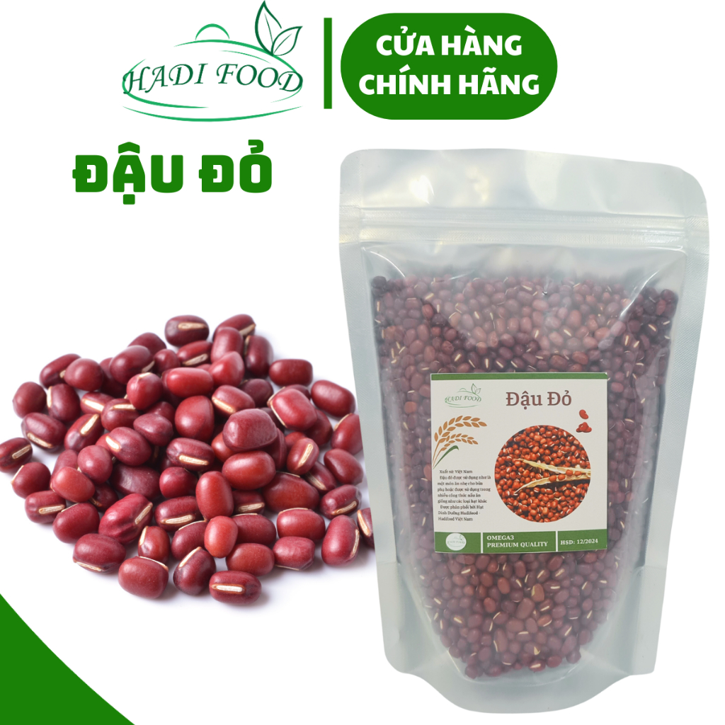 500g Đậu đỏ hữu cơ HADI FOOD, đậu đỏ hạt nhỏ hữu cơ