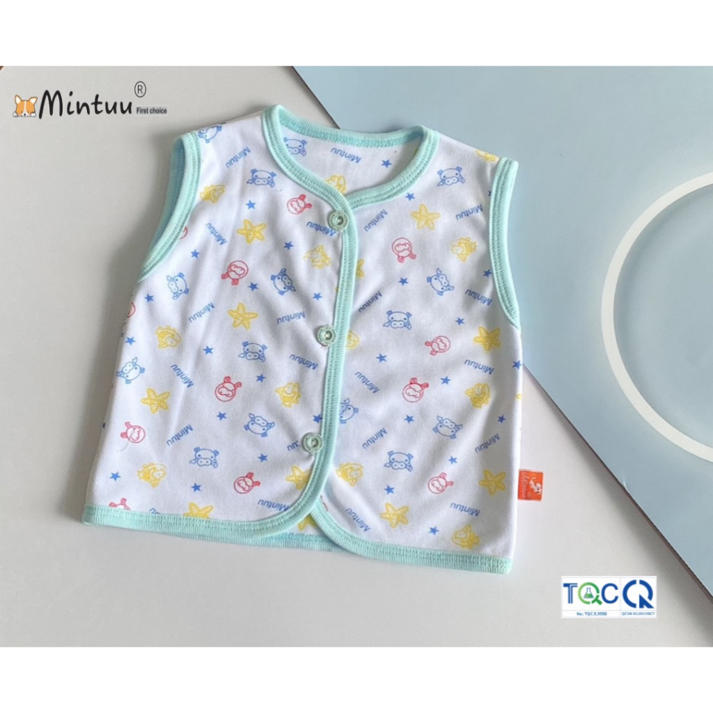 Áo Gile in bông cho bé sơ sinh, thương hiệu MINTUUU cho bé 0 - 2 tuổi