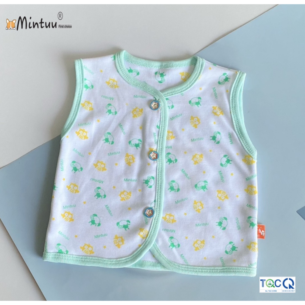 Áo Gile in bông cho bé sơ sinh, thương hiệu MINTUUU cho bé 0 - 2 tuổi