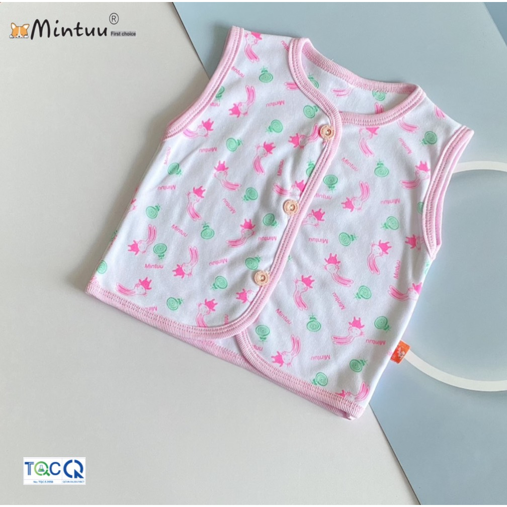 Áo Gile in bông cho bé sơ sinh, thương hiệu MINTUUU cho bé 0 - 2 tuổi