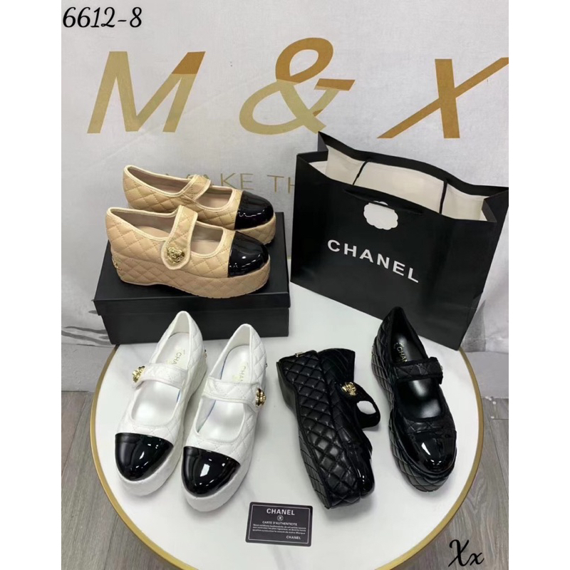 Giầy Búp Bê Xuồng Chann Neo Trắng Đen Kem Full Size 35-39  -  By Anh Dinh Phuong
