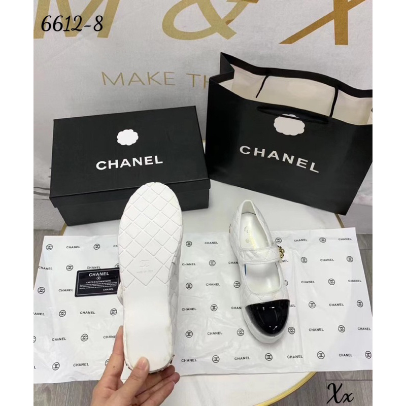 Giầy Búp Bê Xuồng Chann Neo Trắng Đen Kem Full Size 35-39  -  By Anh Dinh Phuong