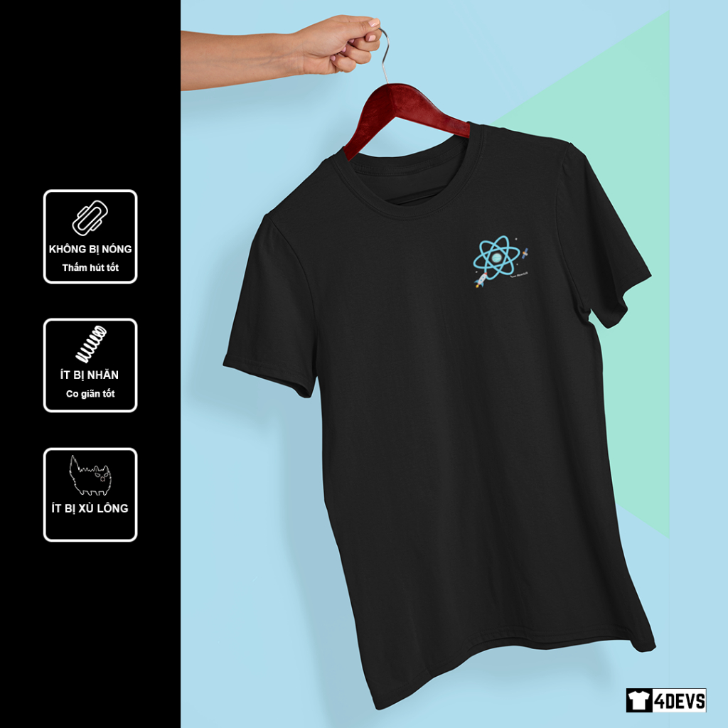 Áo thun nam nữ Unisex IT tay ngắn Lập trình viên - ReactJs Planet