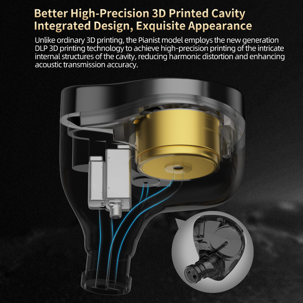 Tai Nghe CCA PIANIST | 1DD + 2 BA | ACOUSTIC CLASSICAL VOCAL POP | CÓ MIC