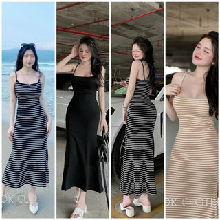 Đầm 2 Dây Dáng Dài Tà Xòe