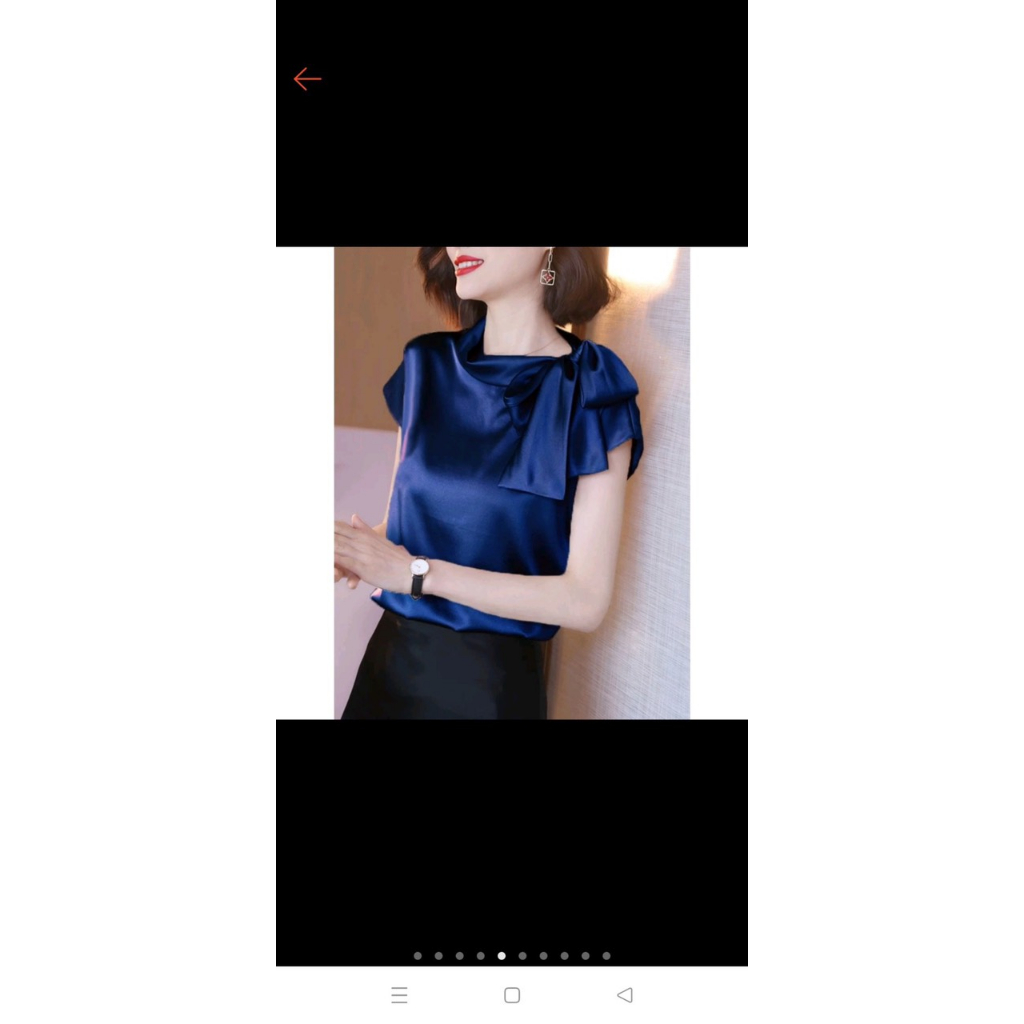 Áo bóng trơn kiểu nơ vai hàng cao cấp _ Áo sơ mi nữ phong cách hiện đại, trẻ trung fom chuẩn đẹp A4376 đủ size 40-90kg