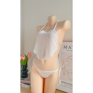 [HỎA TỐC 1H] [CHE TÊN SẢN PHẨM] ( ảnh thật ) [kellywang]💗 bk119 Áo yếm kèm quần lót cột dây - Freesize 40-65kg