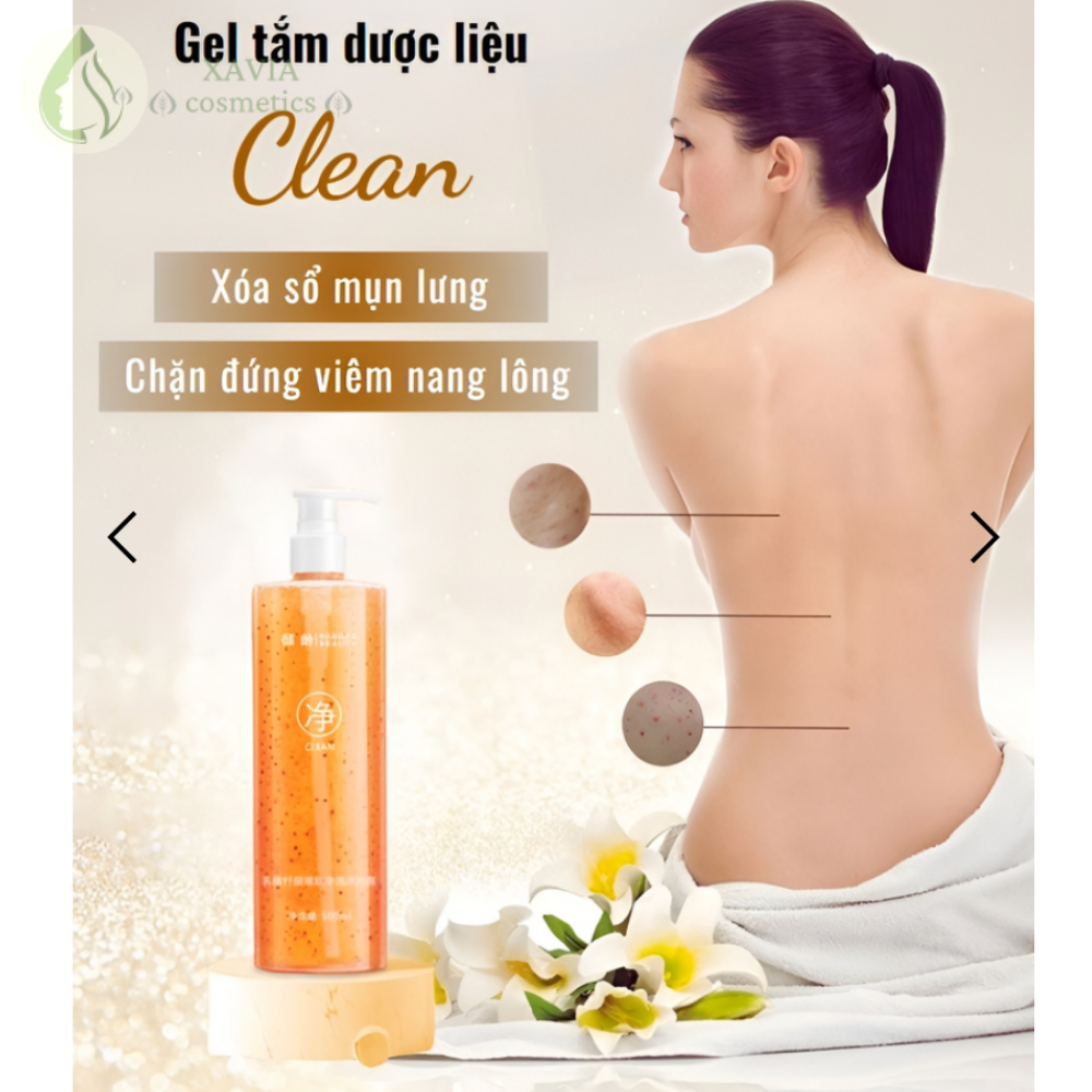 Tinh chất tắm dược liệu CLEAN, Chặn mụn ngăn thâm, Không lo tái phát, Dung tích 500ml - XAVIA COSMETICS