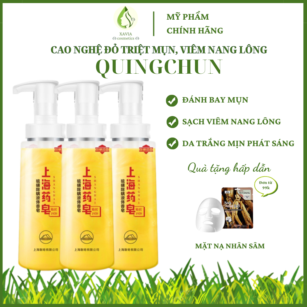 Cao nghệ đỏ trjệt mụn, vjêm nang lông QUINGCHUN, Đánh bay mụn, Sạch vjêm nang lông, Da trắng mịn  sáng - XAVIA COSMETICS