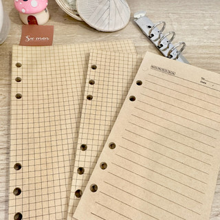 Giấy Kraft in sổ bìa còng refill Planner Size A6 - A5