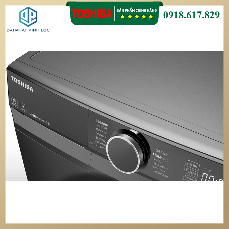 Máy Giặt Sấy Toshiba Inverter 10 Kg TWD-BM115GF4V - Tinh hoa thiết kế thủ công Takumi R9