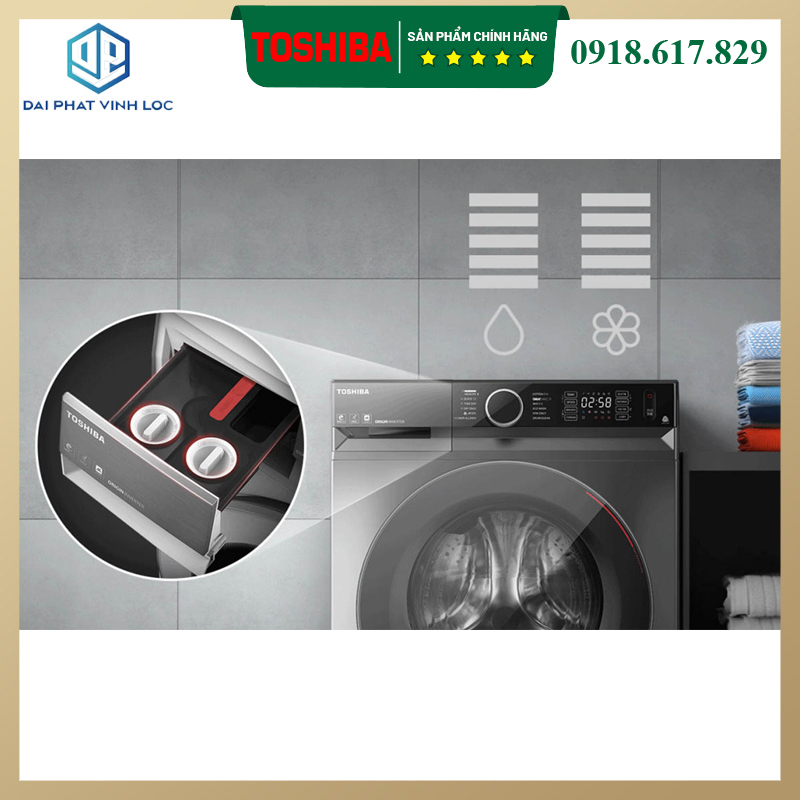 Máy Giặt Sấy Toshiba Inverter 10 Kg TWD-BM115GF4V - Tinh hoa thiết kế thủ công Takumi R9