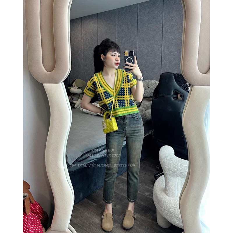 ÁO GILE KẺ  VÀNG CHANH