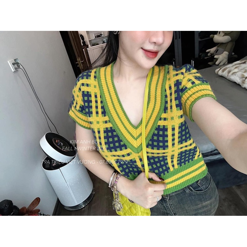 ÁO GILE KẺ  VÀNG CHANH