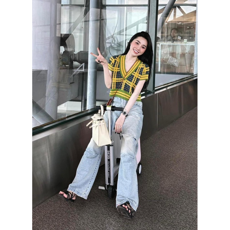 ÁO GILE KẺ  VÀNG CHANH