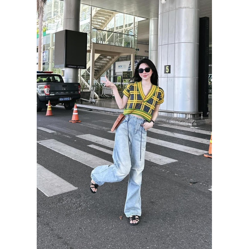 ÁO GILE KẺ  VÀNG CHANH