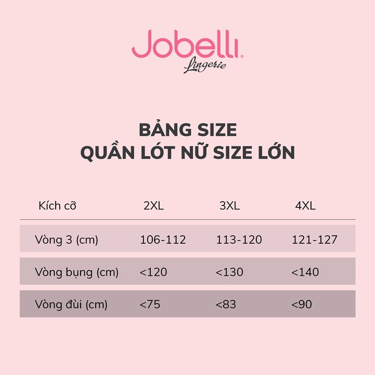 Quần lót nữ cotton trơn size lớn 3XL, 4XL Jobelli 1287