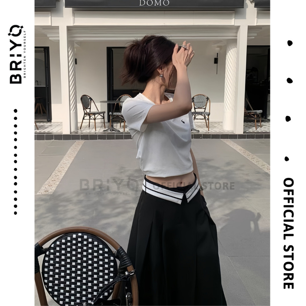 Chân Váy Dài Xếp Ly Lật Lưng Có Thể Tháo Rời Hot Trend Cân Mọi Loại Outfit Briyo CV02