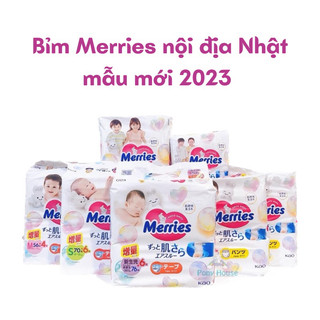 ( CỘNG MIẾNG ) Bỉm MERRIES NỘI ĐỊA dán /quần NB96 S88 M68 L58