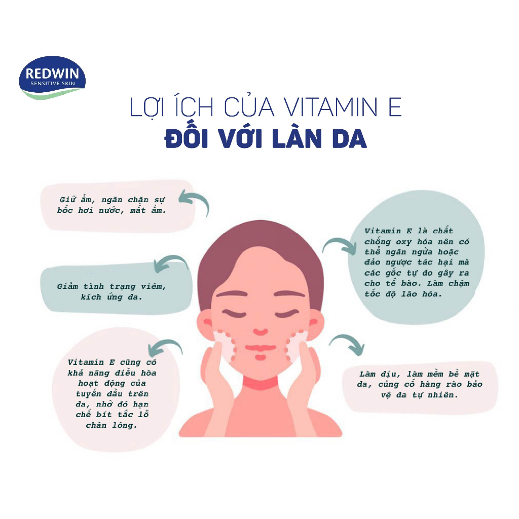 Kem dưỡng ẩm trắng da body Redwin Vitamin E Cream 300g Úc giữ ẩm cho làn da, giảm nứt nẻ da do thời tiết mùa đông