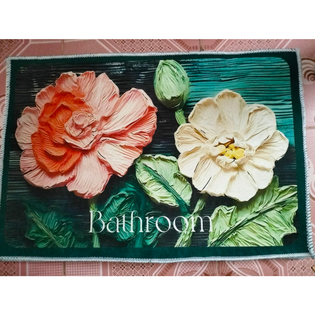 Thảm chùi chân 3D,thảm bếp hoạ tiết hình hoa có lớp chống trơn trượt giao ngẫu nhiên
