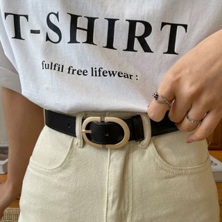 Thắt lưng da PU khóa bầu dục dành cho nữ