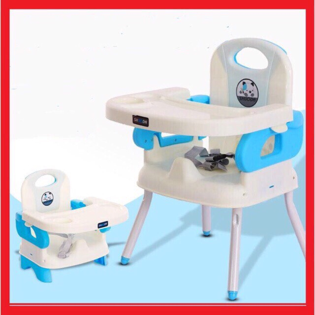 Ghế ăn dặm cho bé gấp gọn, ghế tập ăn cho bé 2 trong 1 kèm chân sắt