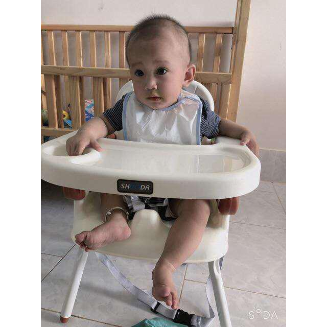 Ghế ăn dặm cho bé gấp gọn, ghế tập ăn cho bé 2 trong 1 kèm chân sắt