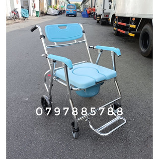 Ghế bô nhôm ghế tắm xếp gọn có bánh xe cho người già người bệnh GX 928