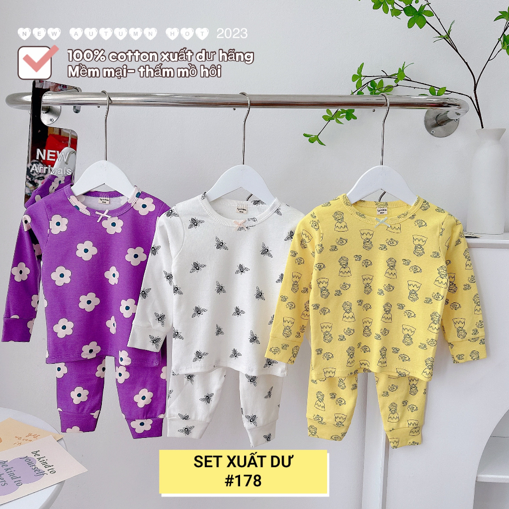 SET 3 BỘ DÀI TAY XUẤT DƯ BÉ GÁI 2023