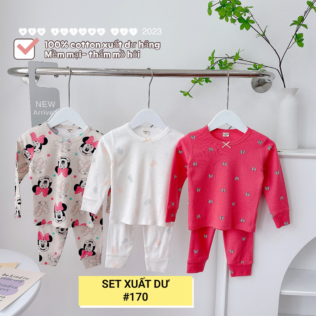 SET 3 BỘ DÀI TAY XUẤT DƯ BÉ GÁI 2023