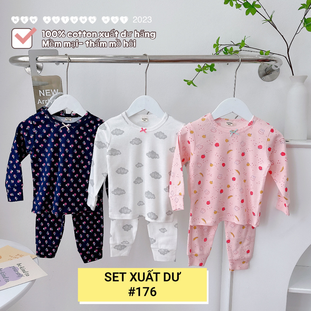 SET 3 BỘ DÀI TAY XUẤT DƯ BÉ GÁI 2023
