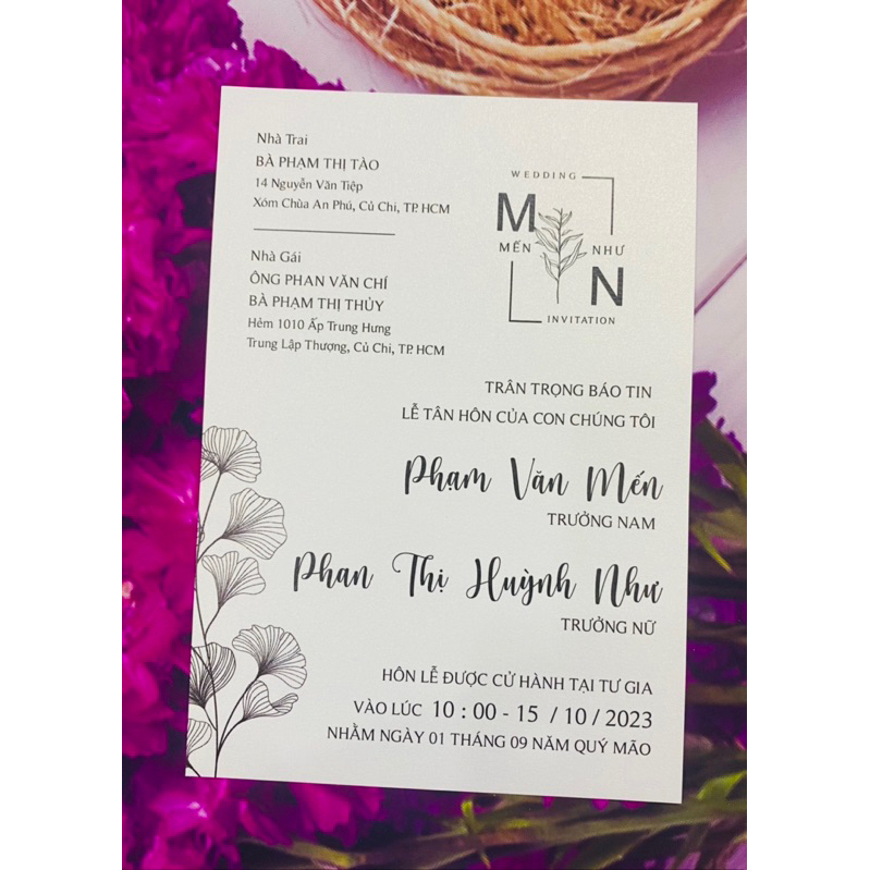 Thiệp cưới màu xanh