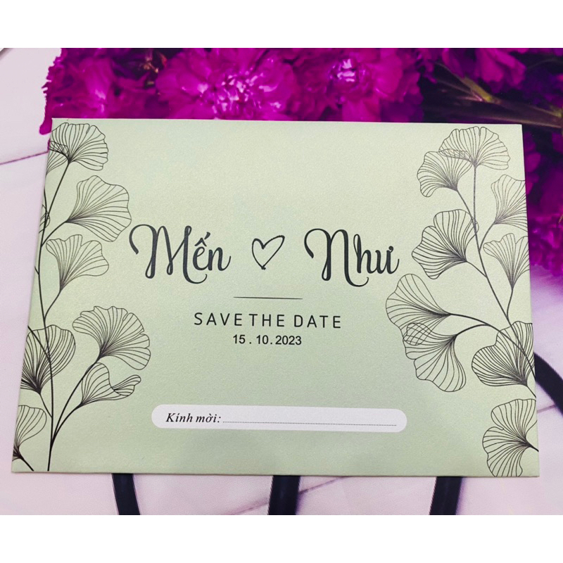 Thiệp cưới màu xanh