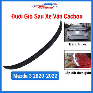 Đuôi gió sau xe liền cốp mazda 3 2020 - 2023 vân cacbon
