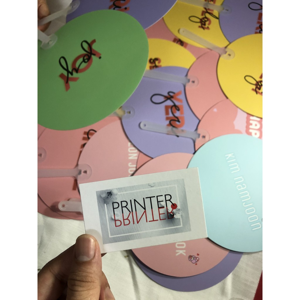 Quạt tròn 17cm - Quạt cầm tay in theo yêu cầu 2 mặt