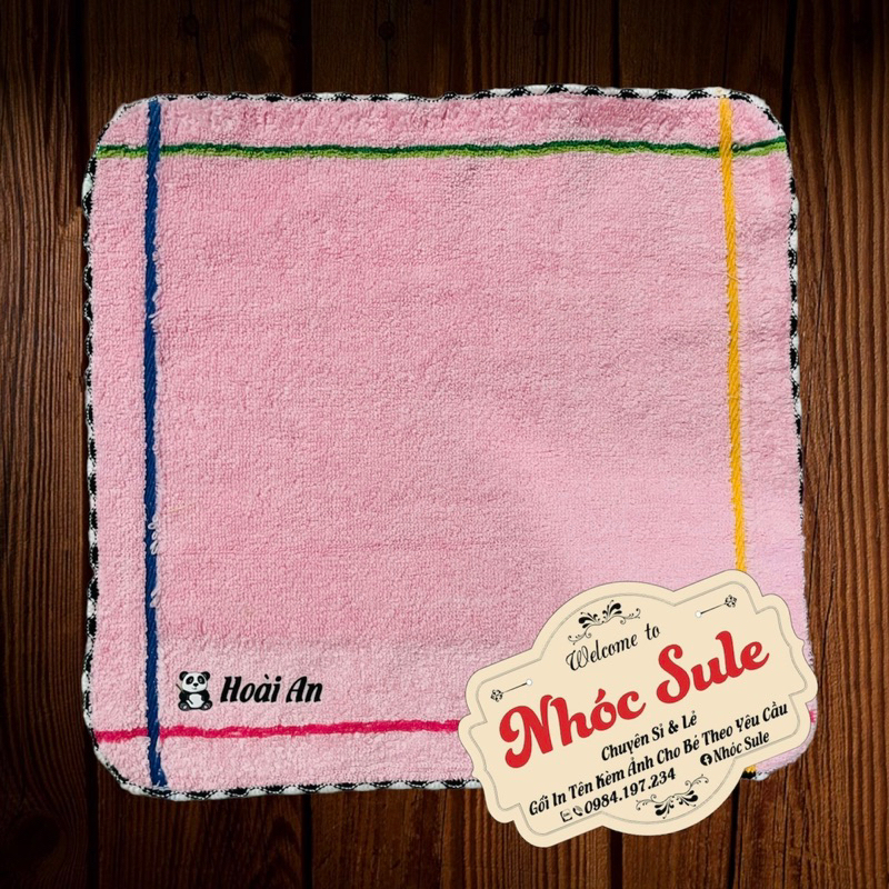 Khăn mặt cotton cho bé in tên in ký hiệu theo yêu cầu