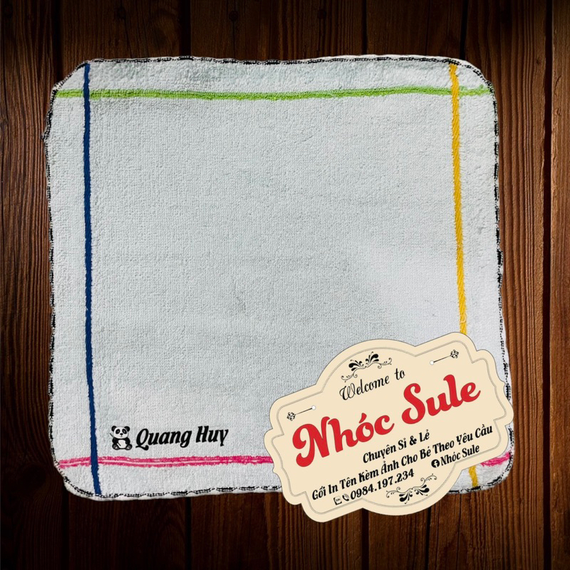 Khăn mặt cotton cho bé in tên in ký hiệu theo yêu cầu