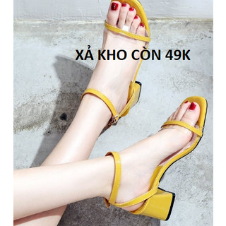 Guốc ô trám gót vuông 5p rosa cg-0581