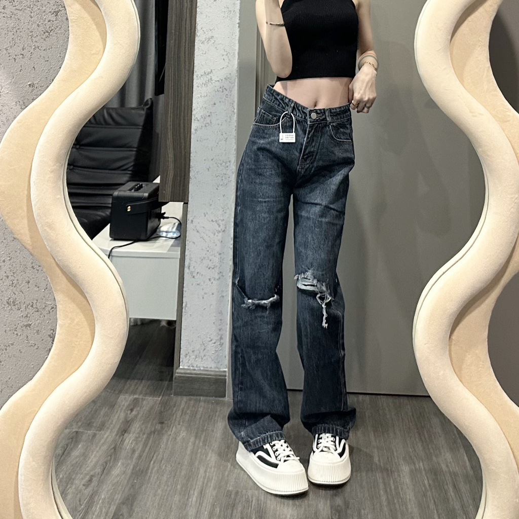 Quần bò ống rộng MUS quần jeans nữ cá tính thời trang phong cách 88190 | BigBuy360 - bigbuy360.vn