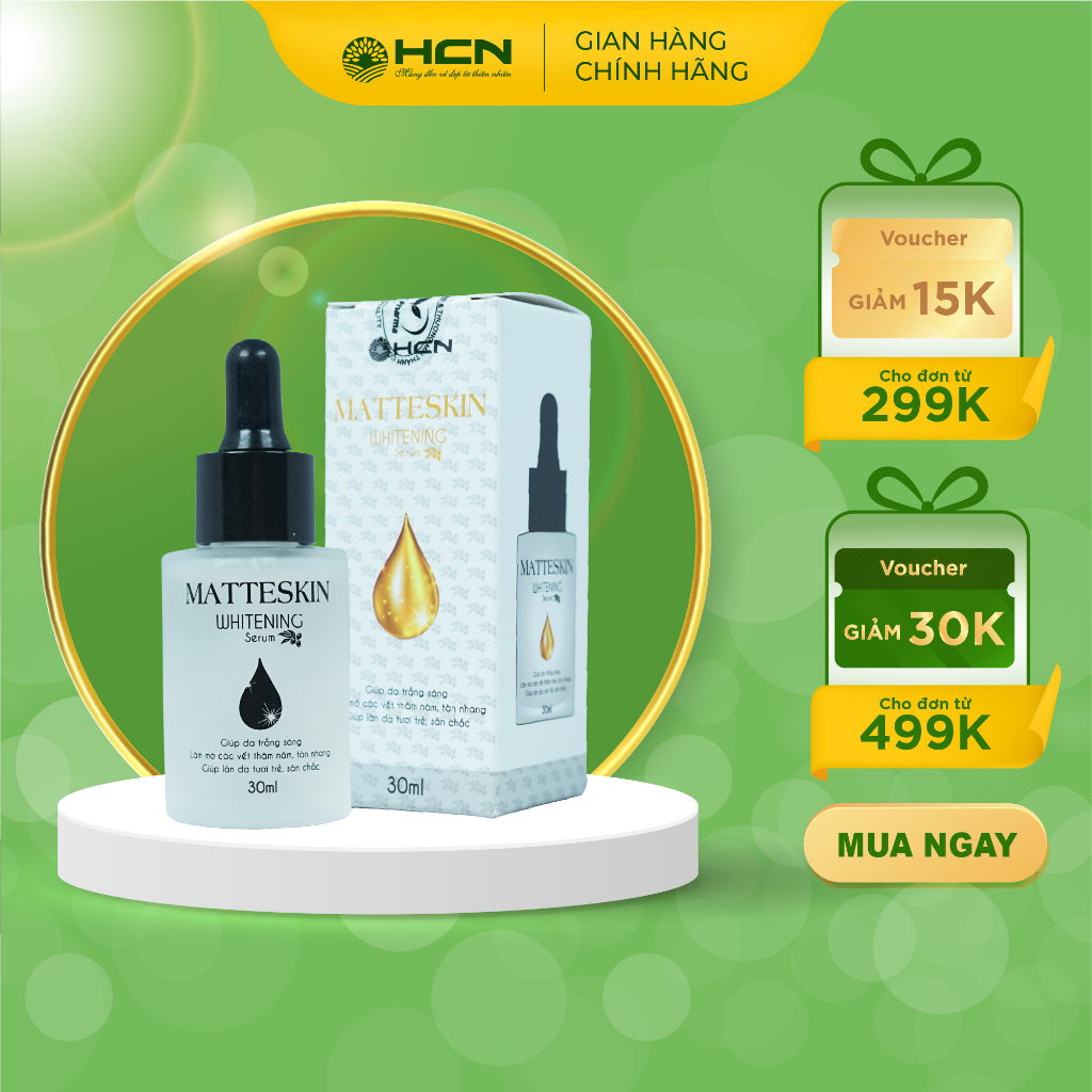 Serum Matteskin Whitening Hogi HCN Xóa Thâm Mờ Vết Nhăn Ngăn Ngừa Nám Tàn Nhang Dưỡng Da Trắng Sáng 30ml