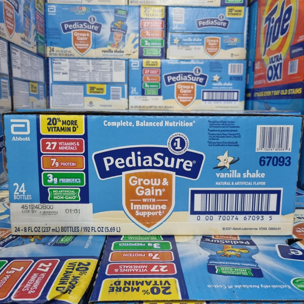 Thùng 24 chai sữa nước Pediasure Mỹ Grow & Gain Optigro hương Vani chai 237ml