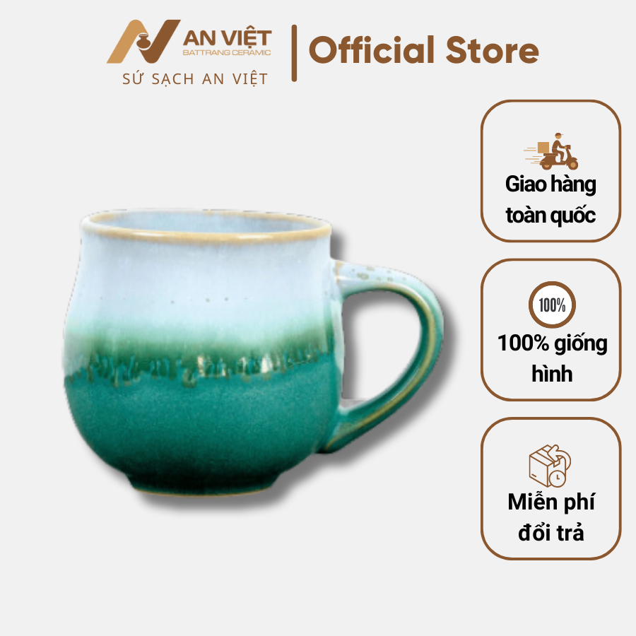 Cốc sứ An Việt Bát Tràng có quai CS2