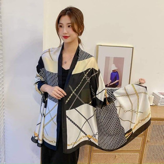 Khăn choàng , quàng cổ lụa satin cao cấp họa tiết sang trọng 90x180cm_minsua