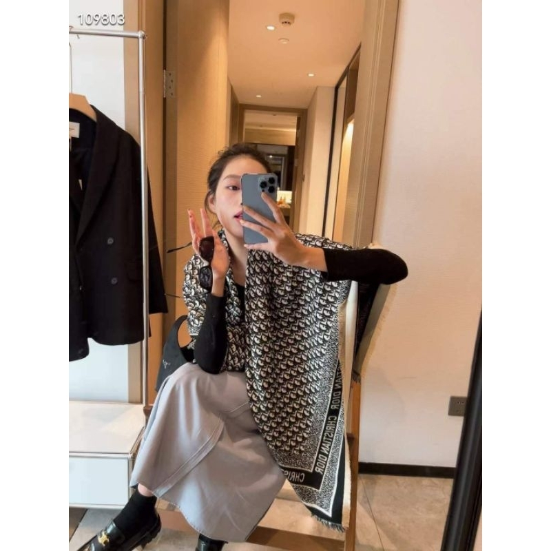 Khăn Choàng Dạ Vuông Dior Cao Cấp 140x140cm_Minsua